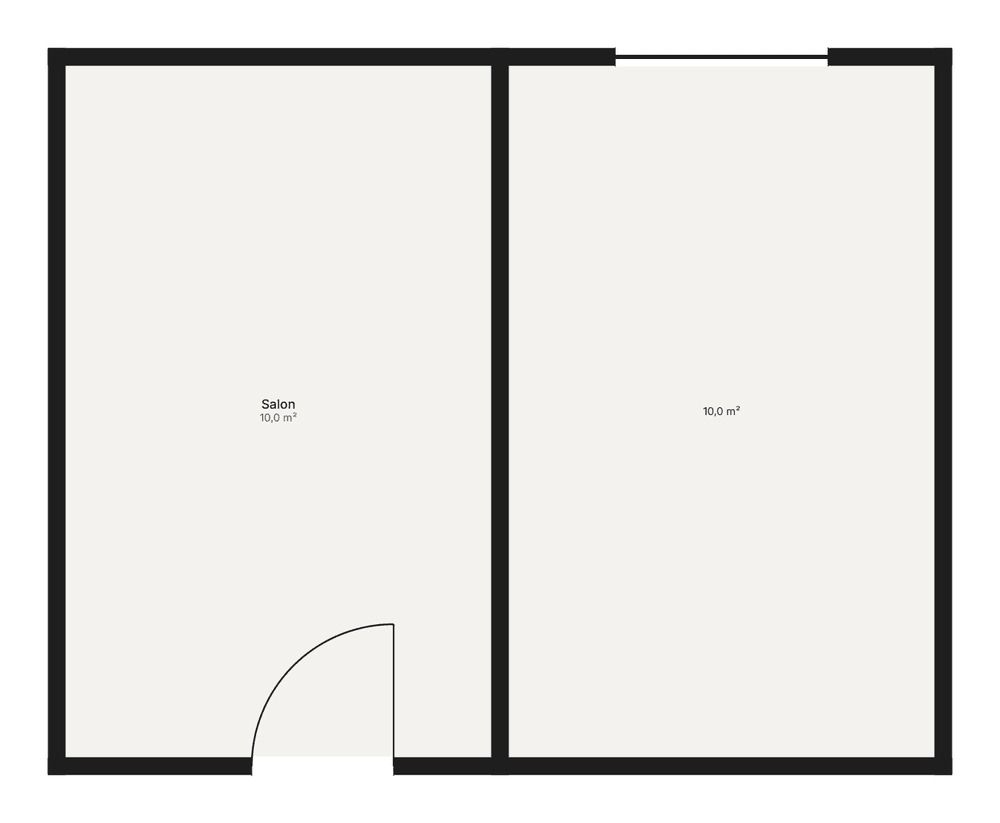 A drawn floor plan with room names and the area of each room.